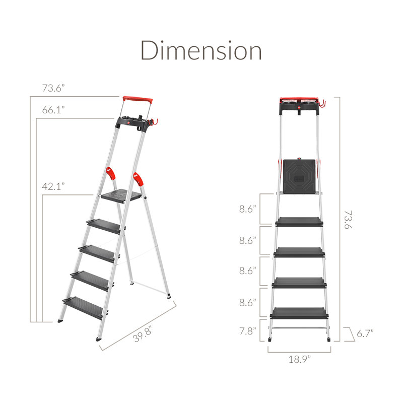 Hailo USA Inc. Hailo L100 5 Step Aluminum Lightweight Folding Step